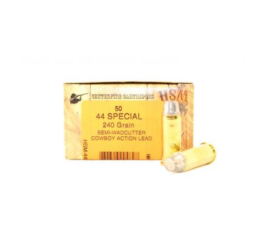 HSM 44 Special 240gr SWC-H Ammunition New Manufactured Cowboy Action 50rds – HSM-44S-1-N