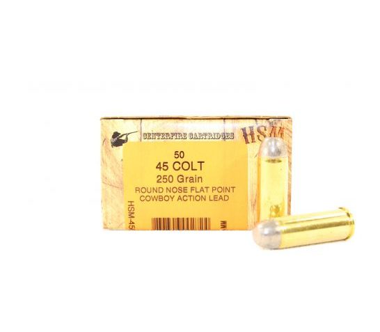 HSM 45 Colt 250gr RNFP-H Ammunition New Manufactured Cowboy Action 50rds  – HSM-45C-1-N