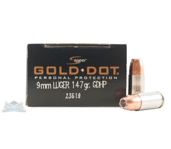 Speer 9mm 147gr Gold Dot Ammunition 20rds – 23619