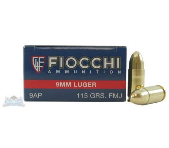 Fiocchi 9mm 115gr FMJ 50 Rounds Ammunition – 9AP