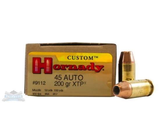 Hornady .45 Auto/ACP 200 gr XTP Custom Pistol Ammunition 20rds – 9112