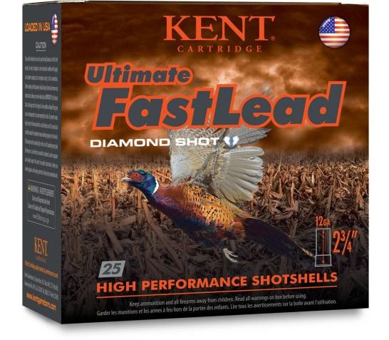 Kent Cartridge Ultimate Fast Lead 12 Gauge 2 3/4" 1 3/8 oz 4 Shot, 25 Rounds – K122UFL404