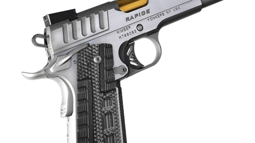 Kimber Rapide Dawn 10mm, 5" Gold TiN Barrel, Tru-Glo TFX, KimPro Silver, 8rd