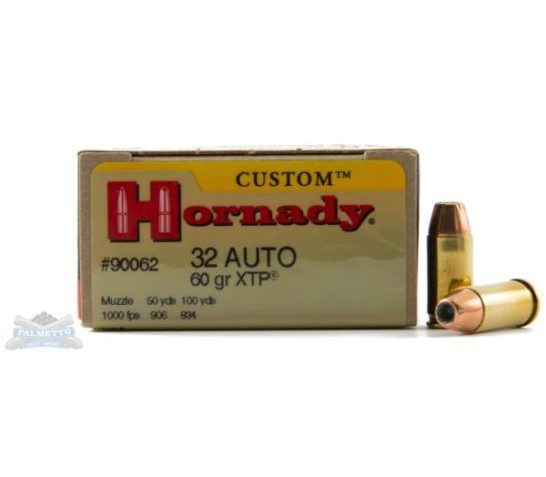 Hornady .32 Auto/ACP 60gr XTP Custom Pistol Ammunition 25rds – 90062