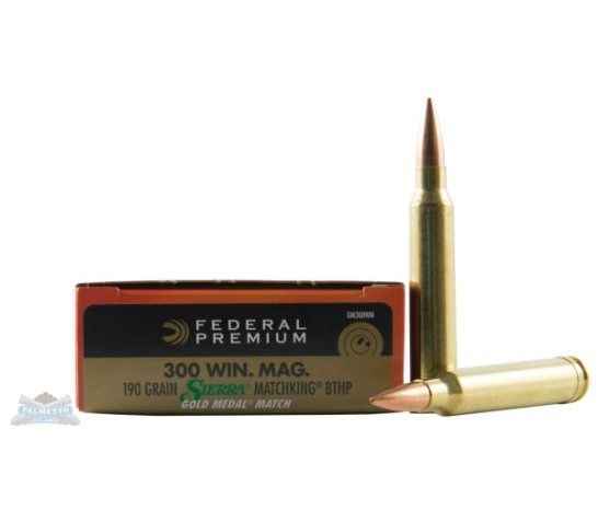 Federal 300 Winchester Magnum 190gr Sierra MatchKing BTHP Gold Medal Ammunition 20rds – GM300WM