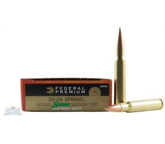 Federal 30-06 168gr Sierra MatchKing BTHP Gold Medal ammunition 20rds – GM3006M