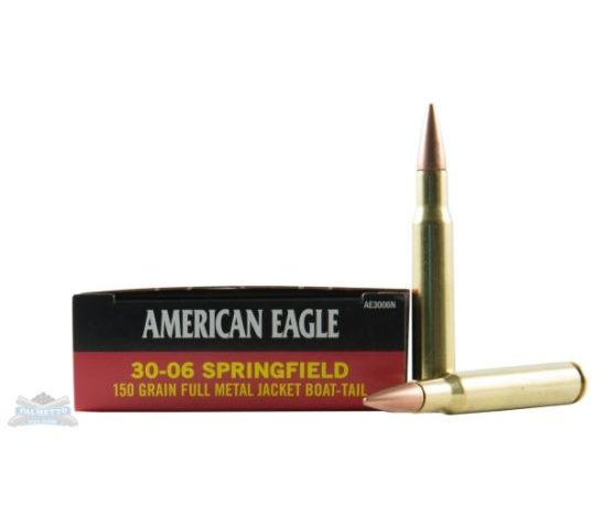 American Eagle 30-06 150gr FMJ BT Ammunition 20rds – AE3006N