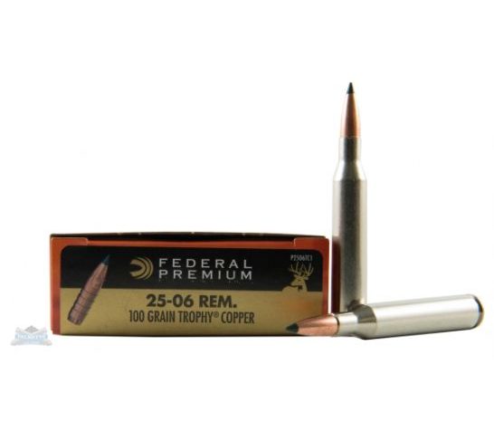 Federal 25-06 100gr Trophy Copper Vital Shok Ammunition 20rds – P2506TC1