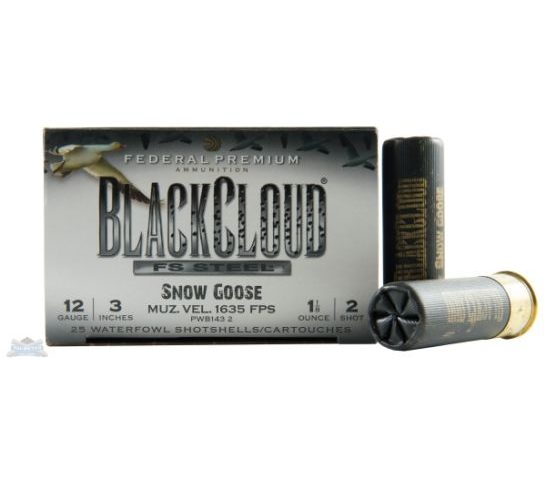 Federal 12ga 3" 1-1/8oz #2 Snow Goose HV Black Cloud Waterfowl Shotshells 25rds –  PWB143 2