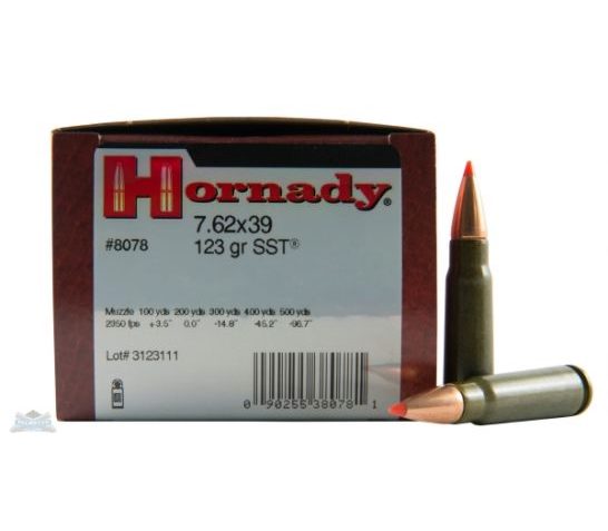 Hornady 7.62x39mm 123gr SST Steel Custom Ammunition, 50 Rounds – 8078