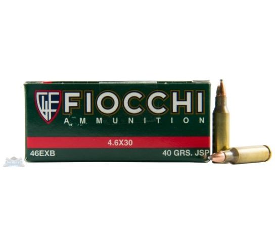 Fiocchi 4.6X30 H&K 40gr JSP Ammunition, 50 Round Box – 46EXB