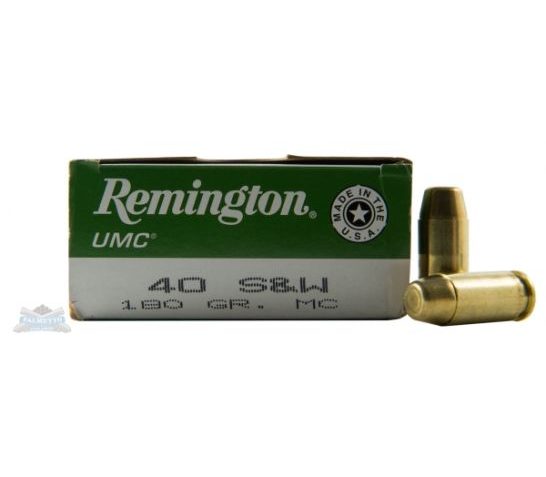 Remington UMC 40 S&W 180gr MC Pistol Ammunition 50rds – L40SW3