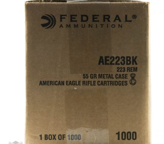 American Eagle .223 55gr FMJBT Ammunition 1000rds – AE223BK