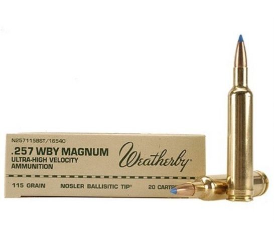 Weatherby Select Plus 257 Weatherby Mag 115 grain Ballistic Tip Rifle Ammo, 20/Box – N257115BST