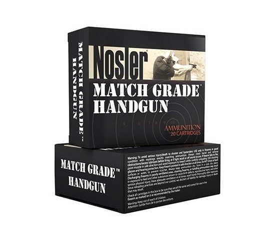 Nosler Match Grade 45 ACP 230 grain Jacketed Hollow Point Handgun Ammo, 20/Box – 51277