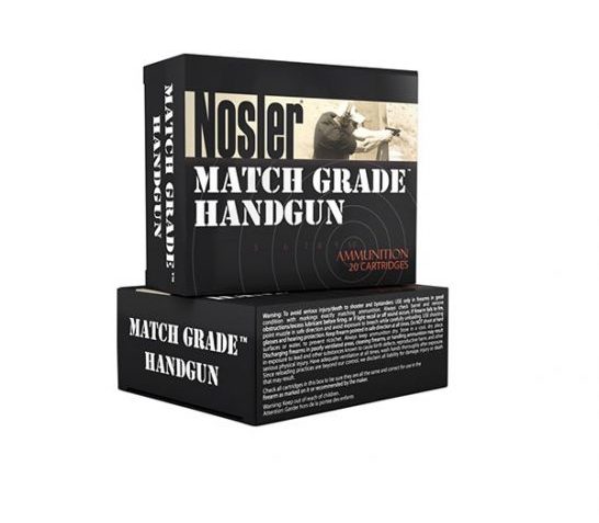 Nosler Match Grade 9mm Luger 124 grain Jacketed Hollow Point Handgun Ammo, 20/Box – 51286