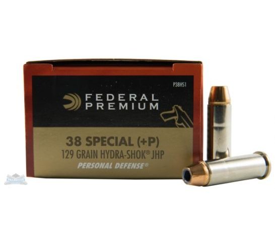 Federal 38 Special+P 129gr Hydra-Shok Ammunition 20rds – P38HS1