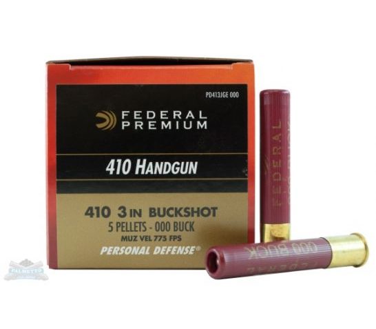 Federal 410ga 3" 5 Pellet 000 Buck Ammunition 20rds – PD413JGE 000