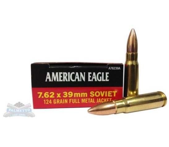 American Eagle 7.62x39mm 124gr FMJ Ammunition 20rds – AE76239A