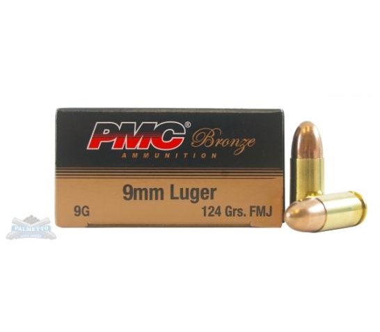 PMC Bronze 9mm 124gr FMJ Ammunition 50rds – 9G