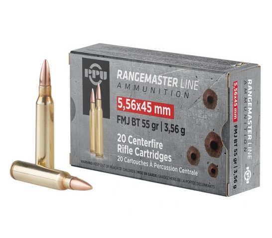 PPU Rangemaster 55 gr FMJBT 5.56×45 Ammunition 20 Rounds – PPRM5561