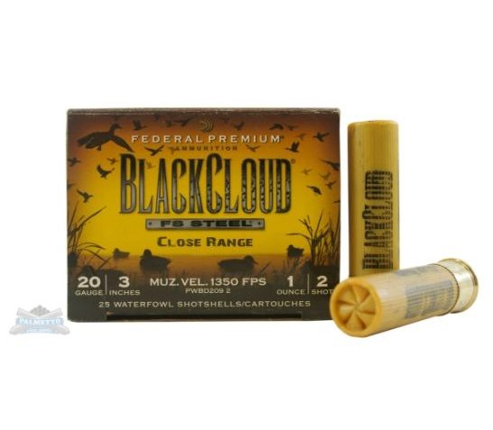 Federal 20ga 3" 1oz #2 Black Cloud "Close Range" Waterfowl Shotshells 25rds – PWBD209 2