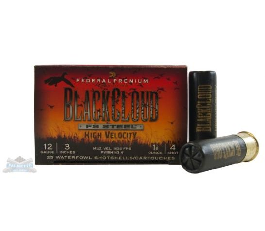 Federal 12ga 3" 1*1/8 #4 Black Cloud High Velocity Waterfowl Shotshells 25rds – PWBH143 4