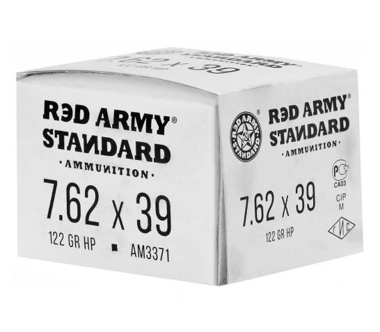 Red Army Standard Centerfire Rifle 122 gr HP Steel Cased 7.62×39 Ammunition, 20 Rounds – AM3371