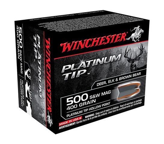 Winchester 500 S&W Magnum 400gr Platinum Tip HP Ammunition 20rds – S500PTHP