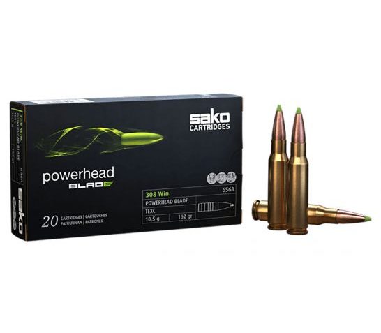 Sako Powerhead Blade 162 gr Lead Free 308 Winchester Ammunition, 20 Rounds – C629656ASA10X