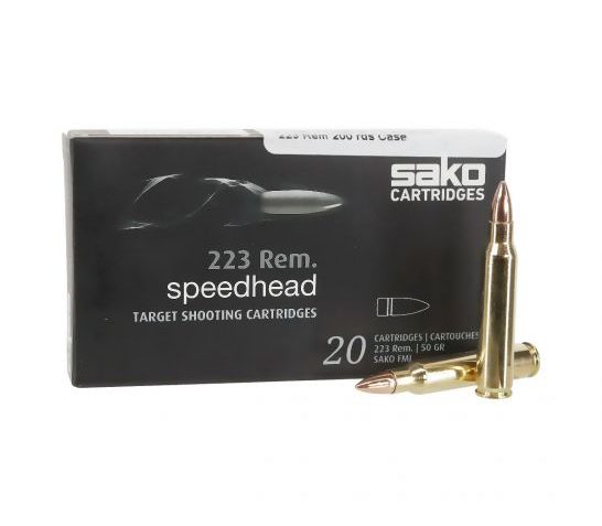 Sako Speedhead 50 gr FMJ .223 Remington Ammunition, 20 Rounds – C611105GSA10X