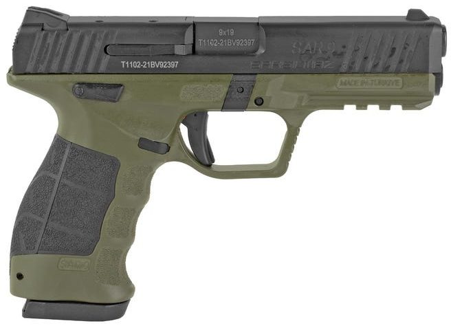 SAR USA SAR9 Pistol OD Green 9mm 4.40" Barrel 17-Rounds