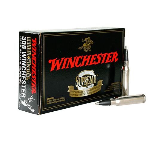 Winchester 308 168gr Ballistic SilverTip Rifle Ammunition 20rds – SBST308A