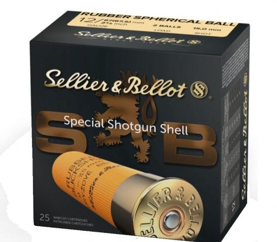 Sellier & Bellot 12ga 2 3/4" Rubber Ball Shotsell Ammunition 25rds SB12RBB