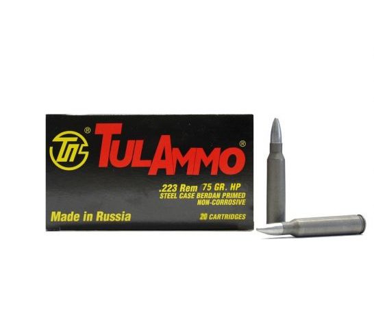 Tula 223 Remington 75gr HP Steel Cased Ammunition 20rds – TA223675