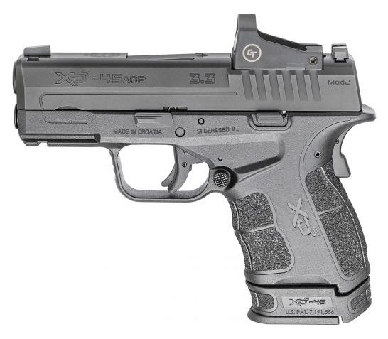 Springfield XD-S Mod 2 OSP 3.3" .45 ACP Pistol With Crimson Trace Red Dot, Black – XDSG93345BCT