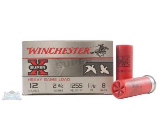 Winchester 12ga 2.75" 1-1/8oz #8 Super-X heavy Game Load Ammunition 25rds – XU12H8