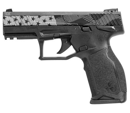 Taurus TX22 Engraved Flag .22 LR Pistol, Black – 1-TX22141-US1