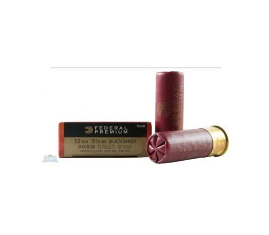 Federal 12ga 2.75" Magnum 12 Pellets 00 Buck Vital-Shok Shotshell Ammunition 5rds – P156 00