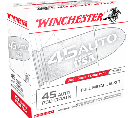 Winchester USA 45 Auto/ACP 230gr FMJ Ammunition 200rds – USA45W