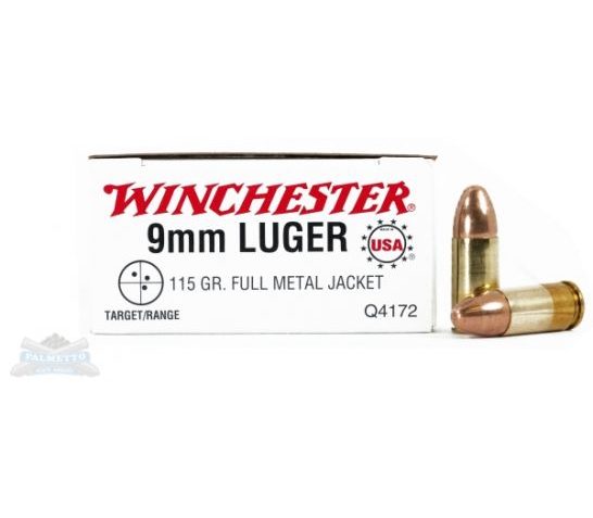 Winchester USA 9mm 115gr FMJ Ammunition 50rds – Q4172B