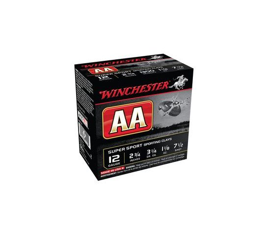 Winchester 12ga 2.75" 1 1/8oz #7.5 Super Sport SC Shotshell Ammunition – AASC127