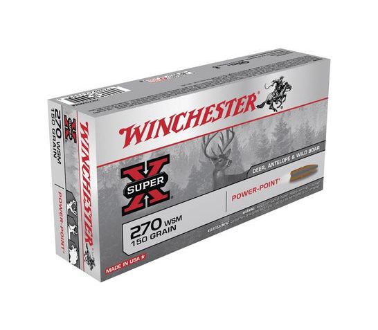 Winchester 270 WSM 150gr Power-Point Super-X Ammunition 20rds – X270WSM