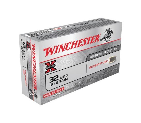 Winchester 32 Auto/ACP 60gr SilverTip Hollow Point Ammunition 50rds – X32ASHP