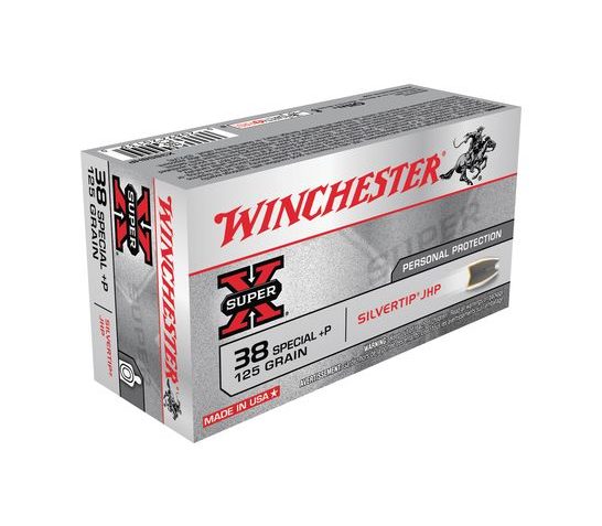 Winchester 38 Special+P 125gr Siver-Tip Hollow Point Super-X Ammunition 50rds – X38S8HP