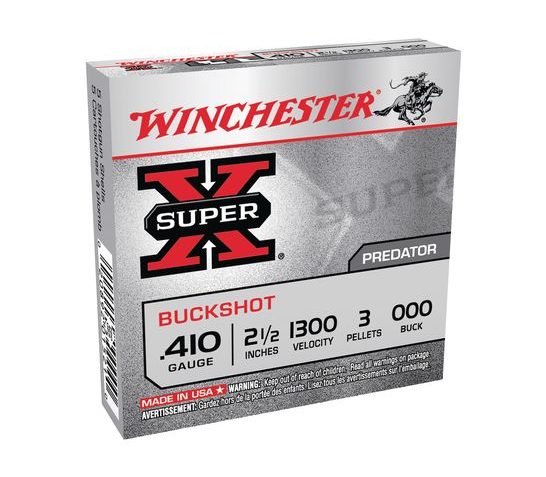 Winchester 410ga 2.5" 000 Buck 3 Pellets Super-X Ammunition 5rds – XB41000