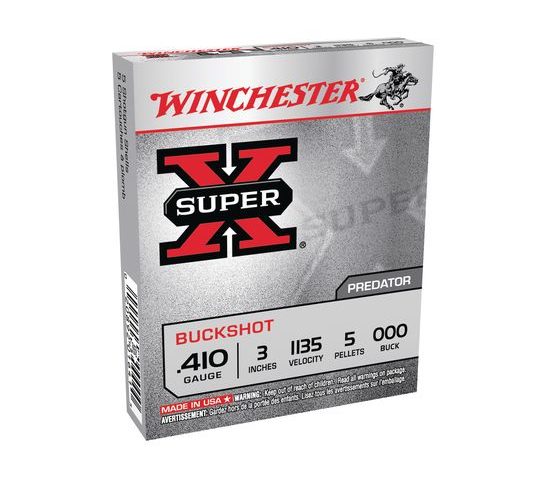 Winchester Super X 410ga 3" 000 Buckshot 5 Pellets Shotshells 5 Rounds – XB413