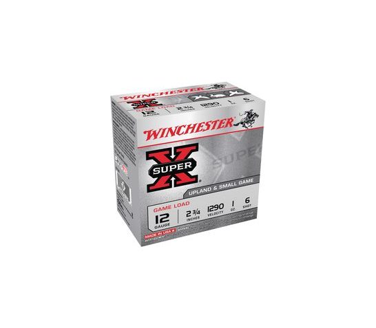 Winchester 12ga 2.75" 1oz #6 Super-X Game Load Shotshell Ammunition 25rds – XU126