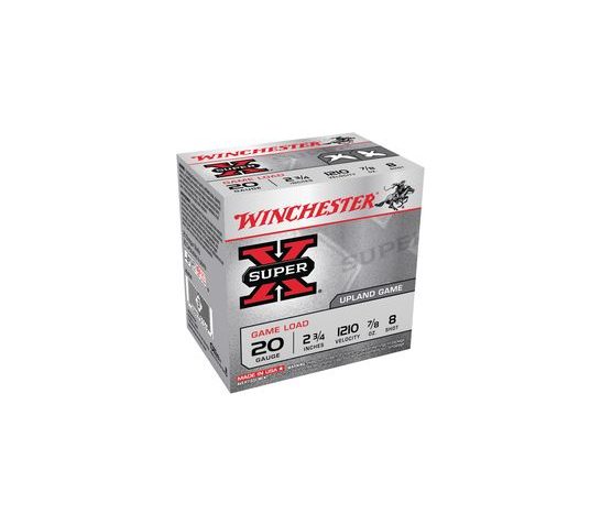 Winchester 20ga 2.75" 7/8oz #8 Super-X Shotshell Ammunition 25rds – XU208