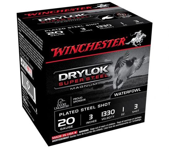 Winchester Drylok Super Steel Magnum 20 ga 3" 1 oz #3 25 Shotshells – XSM2033